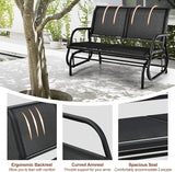 Tangkula 2 Person Patio Glider, Outdoor Swing Bench Rocker Glider Loveseat Chair with Heavy-Duty Steel Frame - Photo 4