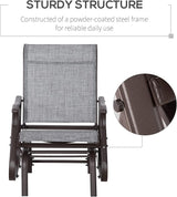 Outsunny Outdoor Glider Chair, Gliders for Outside Patio with Steel Frame and Mesh Fabric for Backyard, Garden - Photo 6