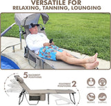 Tanning Chair with Sun Canopy Face Hole Softer Padded Adjustable Washable - Photo 7
