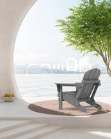 SERWALL Adirondack Chair Set of 8 for Patio Garden Outdoors Fire Pit- (Folding Gray) - Photo 7