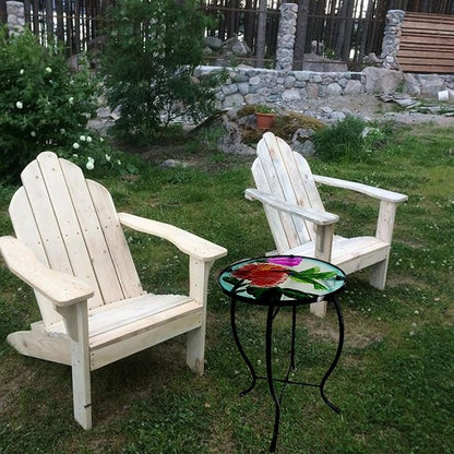 Outdoor Side Table Hummingbird Round Small Patio Accent Table Indoor End Table for Yard, Garden, Living Room, Bistro Balcony or Lawn