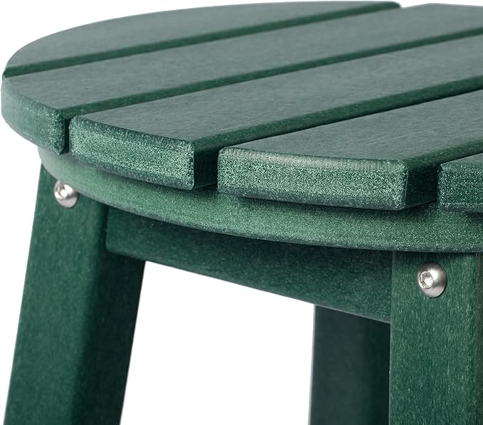 Costaelm 29" Height Outdoor Bar Stools, All-Weather Bar Stools, Adirondack Poly Patio Round Bar Stool for Patio, Deck, Kitchen Counter and Garden, Dark Green