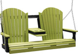 LuxCraft 5' Adirondack Hanging Porch Swing with Flip Down Console, Outdoor Patio Swing, Front Porch Swing - Photo 1