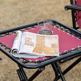 Outsunny Zero Gravity Chair Set with Side Table, Folding Reclining Chair with Cupholders & Pillows - Photo 8