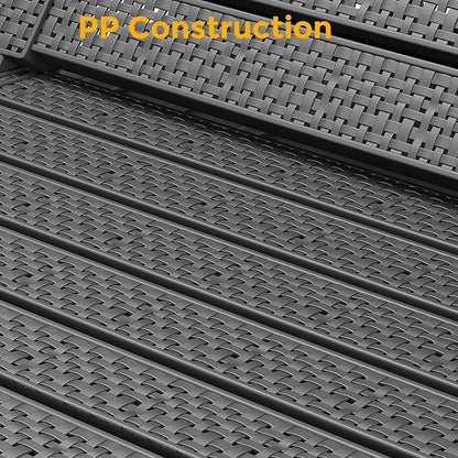 2PCS Outdoor Lounge Chairs 5 Position Adjustable, Pool Chairs, Sun Lounger, Patio Chaise Lounges PP Black, 74.06x11.02x34.65in