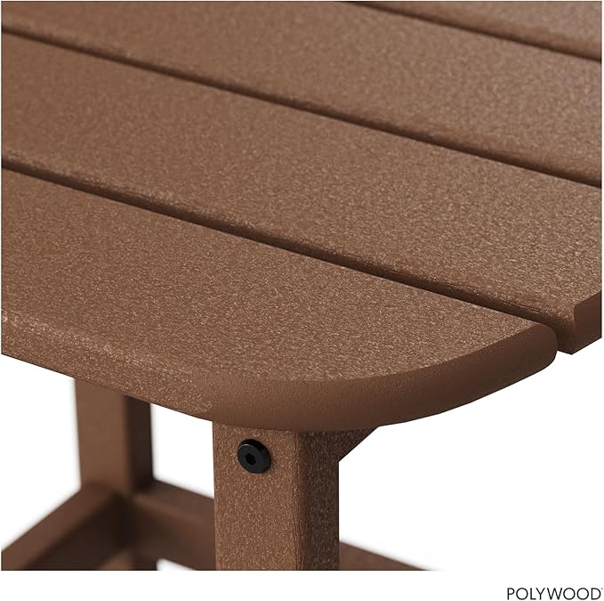 POLYWOOD SBT18TE South Beach 18" Outdoor Side Table, Teak