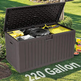 YITAHOME 220 Gallon Double-Wall Deck Box with Divider & Side Handles, Outdoor Large Storage for Patio Furniture Cushions - Photo 1