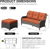 Joyside Outdoor Patio Couch Set, Outdoor Wicker Sofa with High Back, Deep Seating, Wide Armrest, Thickened Cushions - Photo 3