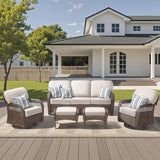 5 Pieces Patio Furniture Set Swivel Chairs - Photo 1