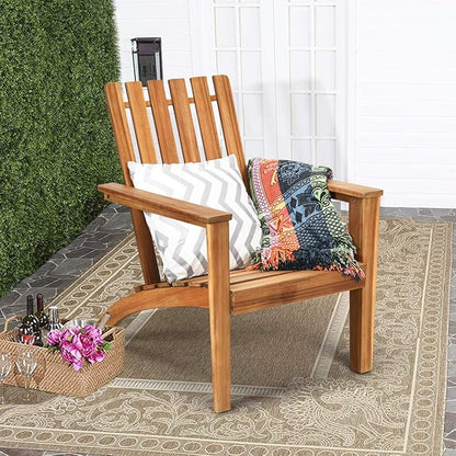 Giantex Adirondack Chair Set of 4 Acacia Wood Outdoor Chairs, 350 lbs Weight Capacity, Weather Resistant Campfire Chairs for Lawn Seating, Garden, Poolside, Balcony, Patio Lounger