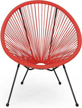 Christopher Knight Home Outdoor Hammock Weave Chair with Steel Frame (Set of 2) - Orange and Black Finish - Photo 4