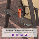PURPLE LEAF 2-Seat Porch Swing with Adjustable PVC Canopy Metal Patio Bench Glider Swing Bed Outdoor Swing Chair with - Photo 4