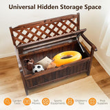 VINGLI Outdoor Storage Bench, Large Wood Deck Box with Seating, Weatherproof Outdoor Bench with Storage Loveseat - Photo 6