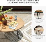 Signature Design by Ashley Horizon Hall Casual Outdoor Coffee Table with 4 Legs, Light Brown & Black - Photo 4