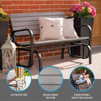 Lifetime 60361 Outdoor Swing Glider Bench, Storm Dust