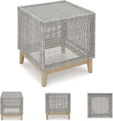 Signature Design by Ashley Seton Creek Contemporary Chic Outdoor All-Weather Resin Wicker End Table with Tempered Glass - Photo 7