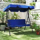 Durable Outdoor Glider Swing with Canopy，Patio Garden Bench and Stand for Backyard, Porch, or Lawn - Photo 1