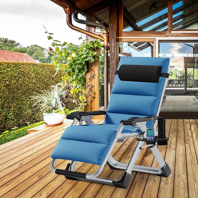 ABORON Zero Gravity Chair, Premium Outdoor Lawn Folding Lounge Chairs - Photo 7