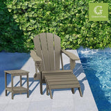 GREENVINES Folding-Adirondack-Chair-Set-of-4 | Wood Grain | HDPE Plastic | Fire Pit Chairs | All Weather | Cup Holder - Photo 2