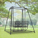 kinbor 4-Seat Patio Swing Chair - Patio Swing Chair with Stand - Photo 4