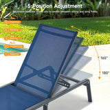 Aluminum Chaise Lounge Chair Outdoor, Foldable & Assembly Free Outdoor Lounge Chair with 5 Position Adjustable Backrest - Photo 7