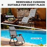 PURPLE LEAF Outdoor Reclining Chair Patio Zero Gravity Chaise Lounge Folding Chair with Removable Cushion Adjustable - Photo 9