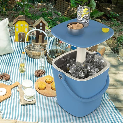 Patio Lounge Chair & Outdoor Cocktail Table Set - Resin All-Weather Relaxation Combo for Poolside, Garden, or Backyard