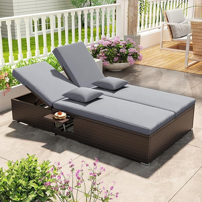 Tangkula Outdoor Rattan Daybed with 6-Level Adjustable Backrests - Photo 2