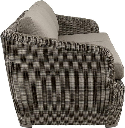 CHITA Patio Wicker 3-Seater Sofa with Removable Cushion, Backyard Rattan Chair for Sunrooms, Patios, Decks, Fully Assembled