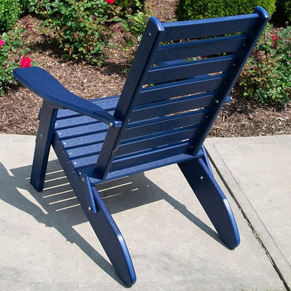 Furniture Barn USA Farmhouse Collection Poly Ladderback Folding Adirondack Chair, Patriot Blue