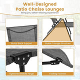 Tangkula Outdoor Lounge Chairs Set of 2, Patio Folding Chaise Recliner with 6-Level Backrest - Photo 7