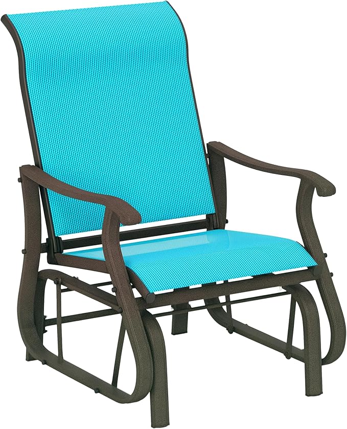 Outsunny Outdoor Glider Chair, Gliders for Outside Patio with Steel Frame and Mesh Fabric for Backyard, Garden - Photo 1