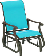 Outsunny Outdoor Glider Chair, Gliders for Outside Patio with Steel Frame and Mesh Fabric for Backyard, Garden - Photo 1