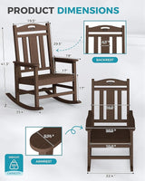 Ciokea Outdoor Rocking Chair, HDPE Porch Rocking Chairs for Outside - Photo 3