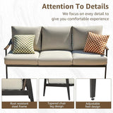 NATURAL EXPRESSIONS Patio Sofa Outdoor Furniture Metal Chair with Wicker Backrest & 6 Inches Cushion for Indoor - Photo 5