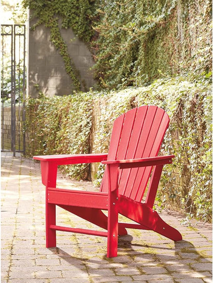 Signature Design by Ashley Sundown Treasure Outdoor Patio HDPE Weather Resistant Adirondack Chair, Red