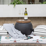 COSIEST Outdoor Side Table, Black Drum Outdoor End Tables - Photo 3
