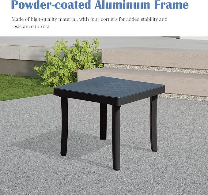 Domi Outdoor Lounge Chair, Aluminum Plastic Patio Chaise Lounge with Side Table & 5 Position Adjustable Backrest & - Photo 9