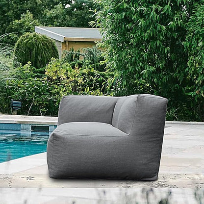 Dineli Modern Arm-Rest Chair Coner Chair Outdoor Furniture Comfy Patio Couch Sofa Outdoor Bean Bag Chair Creating a Unique Patio Garden Modular Contemporary Sofa Lazy Sofa for Outside - Dark Gray | Dark Gray, Comfy Patio Couch, Modular, Contemporary, L...