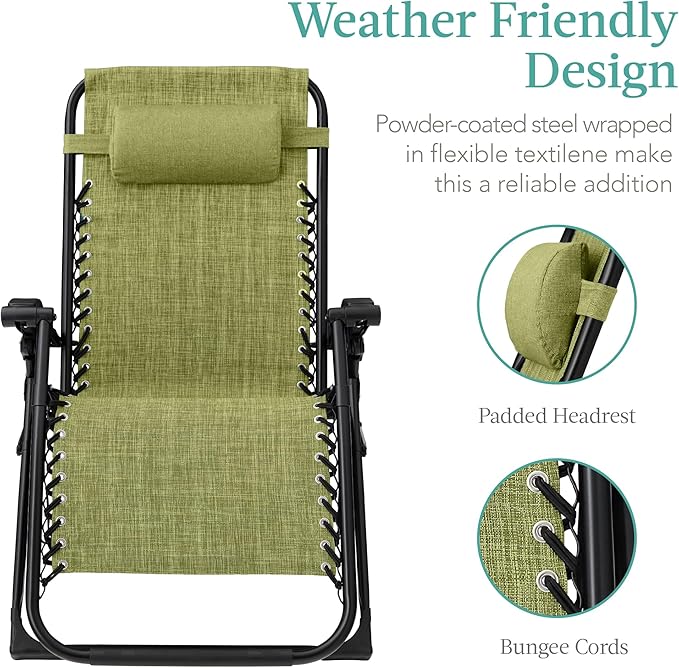 Best Choice Products Oversized Zero Gravity Chair, Folding Outdoor Patio Recliner - Photo 4
