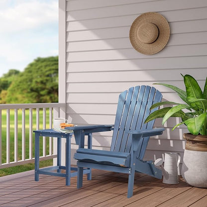 SoliWood Outdoor Wooden Folding Adirondack Chair Set of 6 with Pre-Assembled BackRest, Wood Patio Chair for Garden Backyard Porch Pool Deck Firepit