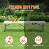VEVOR Plastic Folding Bench, 6ft Portable Folding Bench, Smooth High Density Polyethylene Waterproof Outdoor Bench - Photo 5