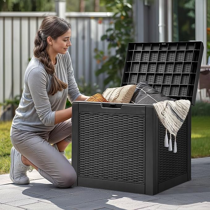 YITAHOME 32 Gallon Outdoor Storage Box, Water Resistant Resin Deck Box - Photo 2