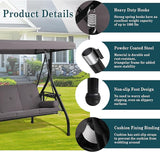 MAGIC UNION 3-Seat Outdoor Patio Swings with Adjustable Cover - Photo 6
