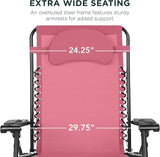 Best Choice Products Oversized Zero Gravity Chair, Folding Outdoor Patio Lounge Recliner w/Cup Holder Accessory Tray - Photo 3