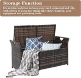 Outvita 40 Gallon Outdoor Storage Box, Patio Rattan Storage Bench with Cushion for Backyard, Balcony, Poolside, Garden - Photo 4