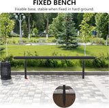 72" L Outdoor Bench, 6FT Heavy Duty Metal Park Bench for Outside, Inground Mounted - Photo 4