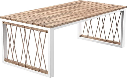 SEI Furniture Wallmond Outdoor Cocktail Table, Natural and White