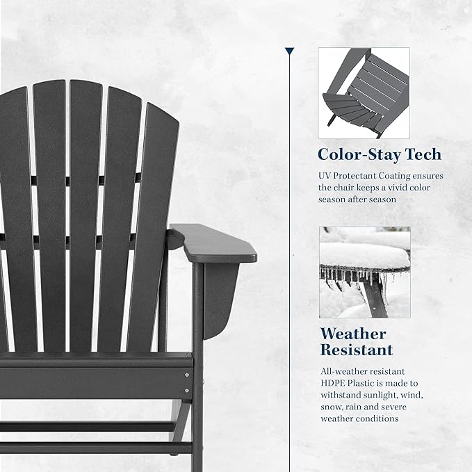 WestinTrends Dylan Outdoor Adirondack Chair (Set of 8), Gray