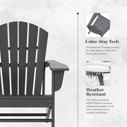 WestinTrends Dylan Outdoor Adirondack Chair (Set of 8), Gray